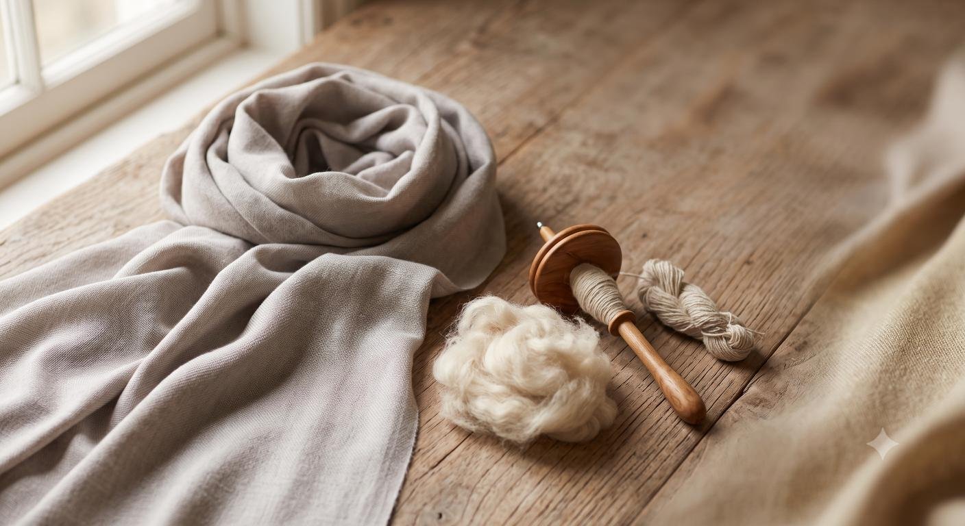 authentic hand-woven pashmina shawl with raw cashmere fiber — buy pashmina online guide